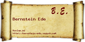 Bernstein Ede névjegykártya